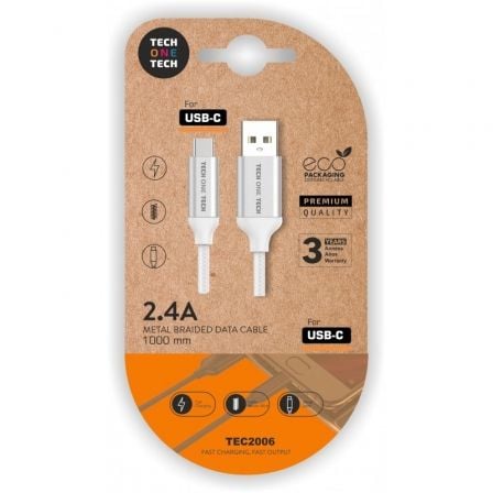 Cable USB 2.0 Tech One Tech TEC2006/ USB Tipo-C Macho